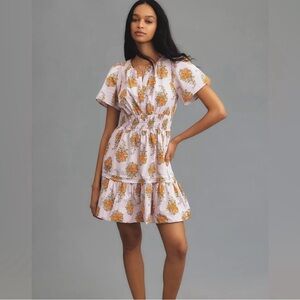 Anthropologie The Somerset Mini Dress Small Floral Purple